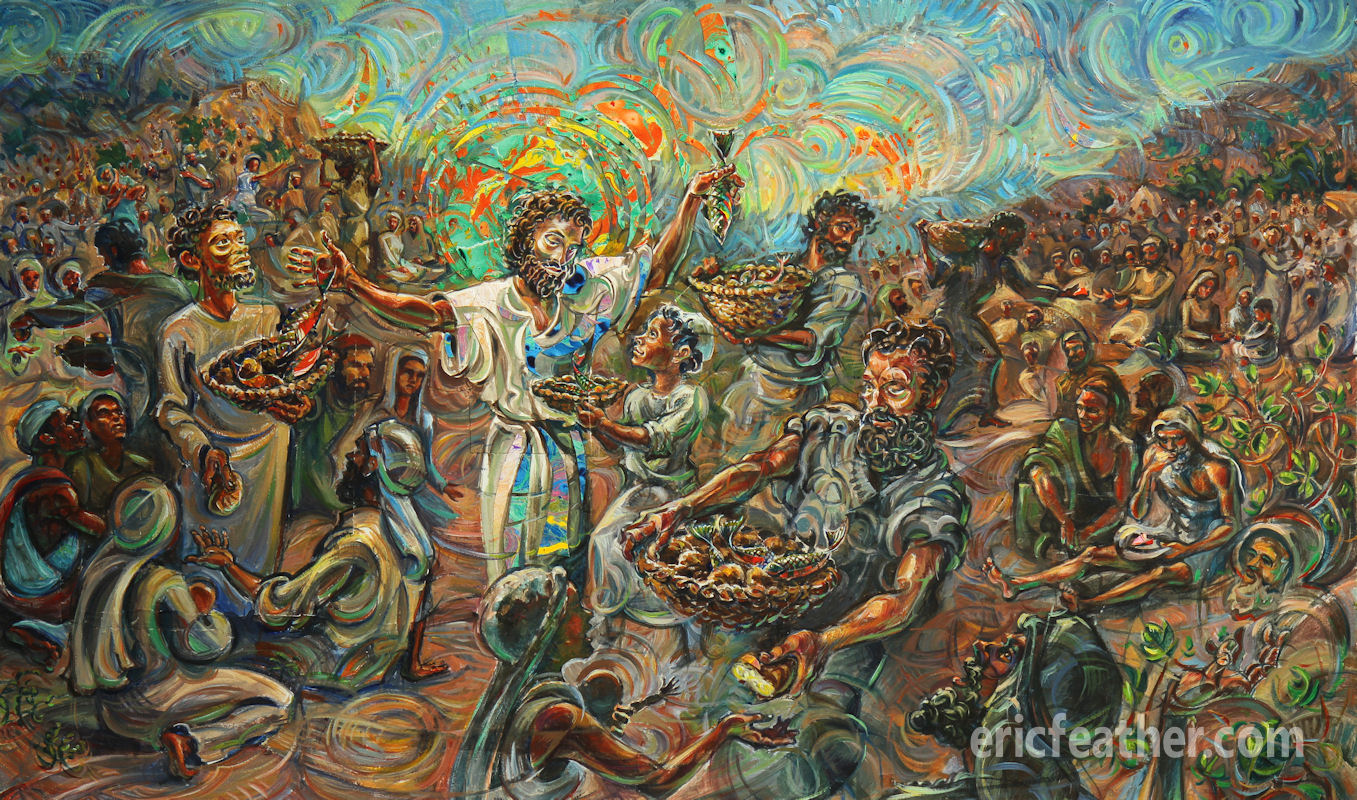Jesus-Christ-Feeding-Multitude-Loaves-Fishes